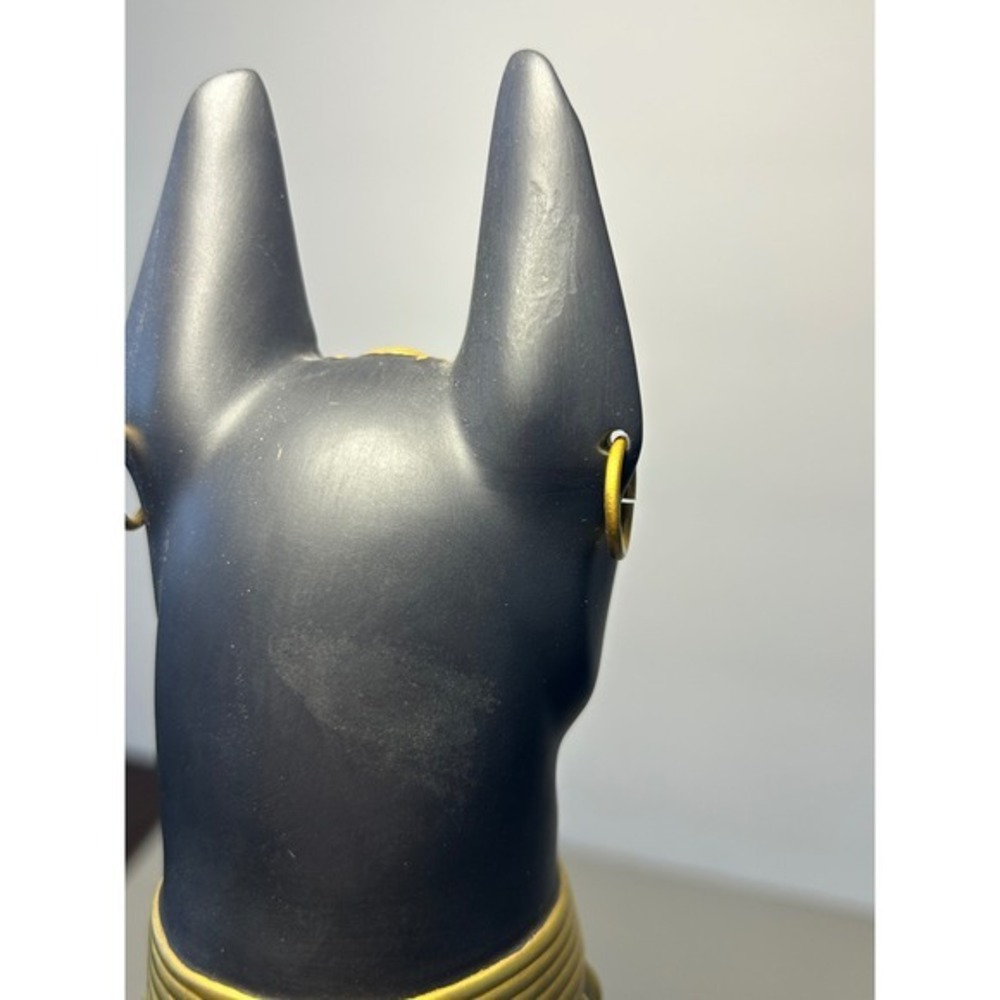Franklin Mint Guardian of the Nile Bastet Cat Fine Black Porcelain 24K Gold 1989 - Picture 12 of 15